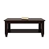 Wooden Center Coffee Table with Storage | Solid Sheesham Wood Centre Table for Living Room, Drawing Room &amp; Office | Walnut Finish
