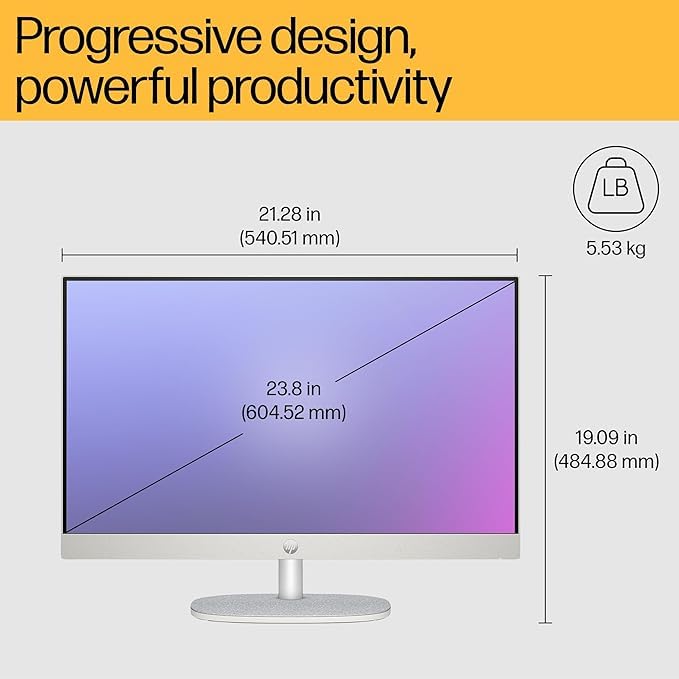 HP All-in-One PC 13th Gen Intel Core i5 27 inch(68.6cm) FHD 16GB RAM, 1TB SSD, Intel UMA Graphics, 710 White Wireless Keyboard and Mouse Combo (Win 11, MSO 21, Shell White, 6.72 Kg) 27-cr0407in