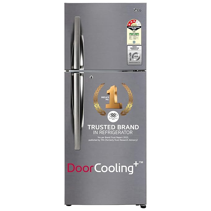 Ref..LG 242 L 3 Star Smart Inverter Frost-Free Double Door Refrigerator (GL-I292RPZX, Shiny Steel, Door Cooling+)