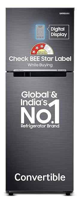 Refrigerator. Samsung 236 L, 3 Star, Convertible, Digital Inverter with Display Frost Free Double Door Refrigerator