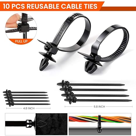 Serplex® 725Pcs Car Door Plastic Trim Panel Clip Removal Tool Car Push Retainer Clips &amp; Door Trim Clip, 23 Sizes Bumper Fender Rivets with 10 Cable Ties and Fastener Remover for Toyota Ford Honda