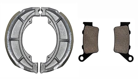 Front Disc Brake Pads and Rear Brake Shoes Set combo Compatible with Chetak EV Scooter