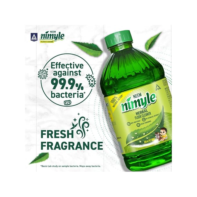 Nimyle ITC&amp;#039;s Eco Friendly Floor Cleaner Liquid, Herbal 2L, with Power of Neem for 99.9% Anti Bacterial Protection, Surface Cleaner