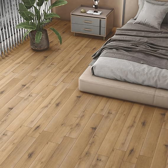 Plantex SPC Tiles for Floor/Interlocking Sound Insulated Flooring Plank/Click N Lock Wooden Flooring for Livingroom/Kitchen-30 Square Feet/10 Tiles,Aurora Craft-DIY Installation(Water&amp;Fire Resistant)