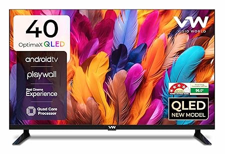 VW ( Visio World. 101 cm (40 inches) OptimaX Series Full HD Smart QLED Android TV VW40AQ1 (Black)