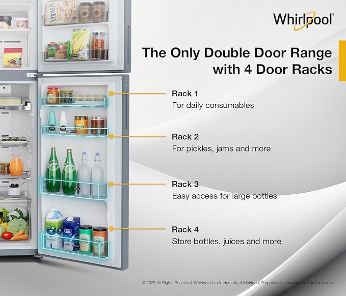 Whirlpool 235 L 2 Star Frost-free inverter Double Door Refrigerator (NEO DF278 PRM RADIANT STEEL(2S)-TL)