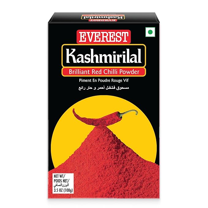 Everest Kashmirilal Brilliant Red Chilli Powder - 100gm | Kashmiri Lal Mirch with Mild Heat &amp; Vibrant Deep Red Colour | Fine-Ground, Flavourful Red Chilli Powder for Everyday Indian Cooking
