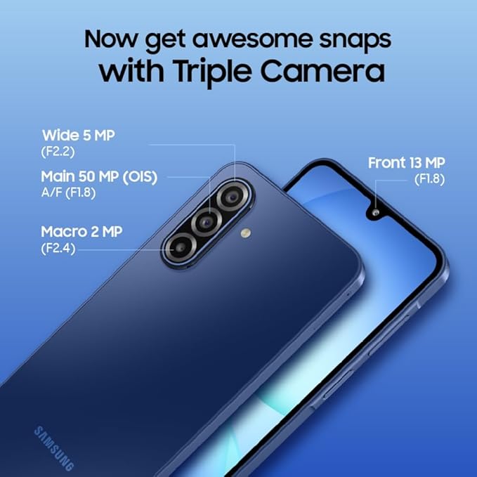 Samsung Galaxy A17 5G (Gray, 8GB RAM, 256GB Storage) | with Travel Adapter | 50 MP No Shake Camera | Gemini Live | Circle to Search | Super AMOLED | Corning Gorilla Glass Victus | 7.5mm Sleek | AI