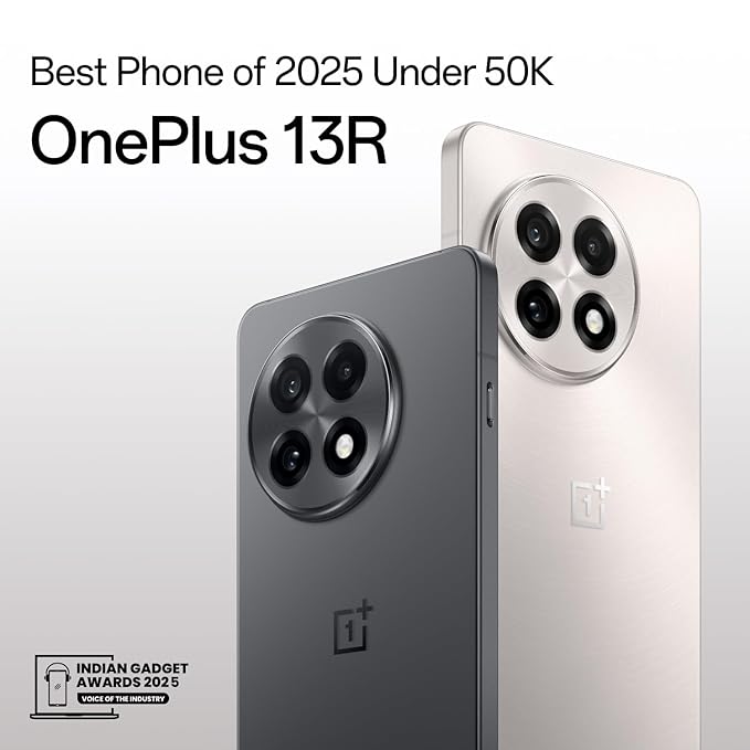 OnePlus 13R | Smarter with OnePlus AI | Lifetime Display Warranty (12GB RAM, 256GB Storage Nebula Noir)