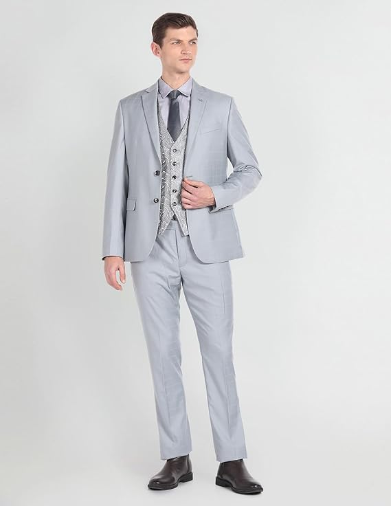 Arrow Men's Polyester Double Breasted Business Suit Pants Set