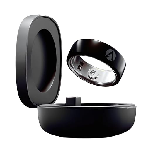 NFC Smart Ring | Wearable Tech Ring for Men &amp; Women | Health Fitness Tracker with Sleep Monitoring | IP68 | Tracks HRV, Body Temperature, SPO2, NFC Technology for Seamless Share (Black-18)