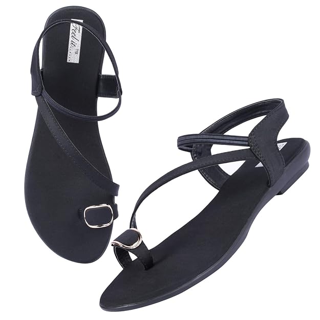 Feel it Flats Sandal Comfort Wear for Women's &amp; Girl's I Ladies Stylish Comfortable Flat Sandals Slippers with Back Strap for Casual &amp; Office Wear