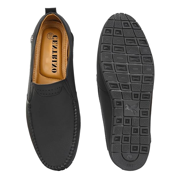 Centrino Slip-On Men's Formal Shoe | Stylish with Soft Cushioned Insole | Sleek Slip-On Design for Formal Look | Durable with Anti-Skid Sole | Ideal for Office Wear (9291)
