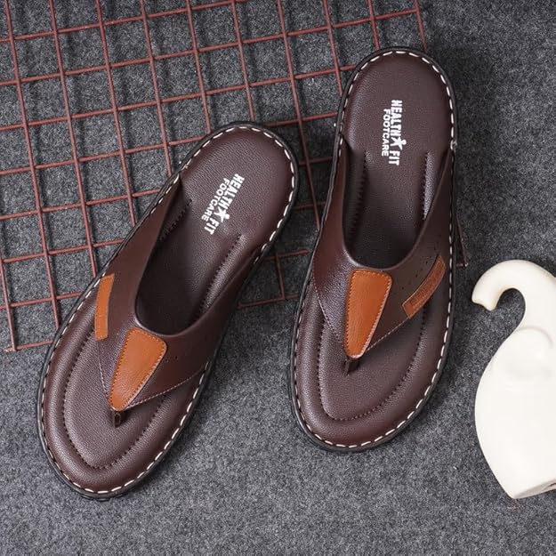 HEALTH FIT Super Soft Ortho Care Bounce Back Anti-Skid Water Resistant Slippers/Doctor Chappal &amp; Footwear-Men 118