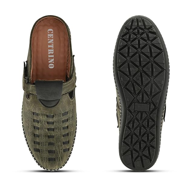 Centrino Men's Fisherman Sandals | Sporty &amp; Casual Summer Footwear | Adjustable Fit with soft cushion Padding | Closed-Toe Comfort &amp; Durability (9285)