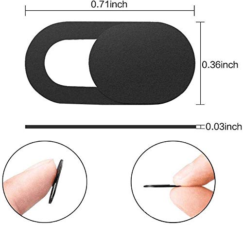 3 Pieces Webcam Cover,Ultra-Thin Slider Web Camera Covers for Laptop Computer Smartphone Mac MacBook, Sliding Cover Protect Your Privacy Security, T1 Black