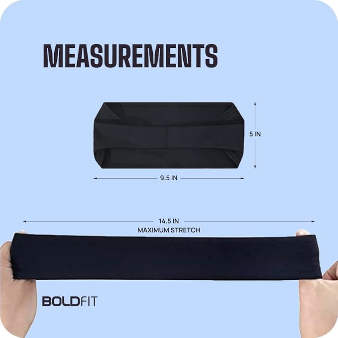 Boldfit Hair Band for Women for Men Headband for Gym Gym Accessories for Men for Women Fitness Band Hair Accessories Hair Band Stylish Fitness Band Head Wear for Gym Gym Band - Black - Pack of 3