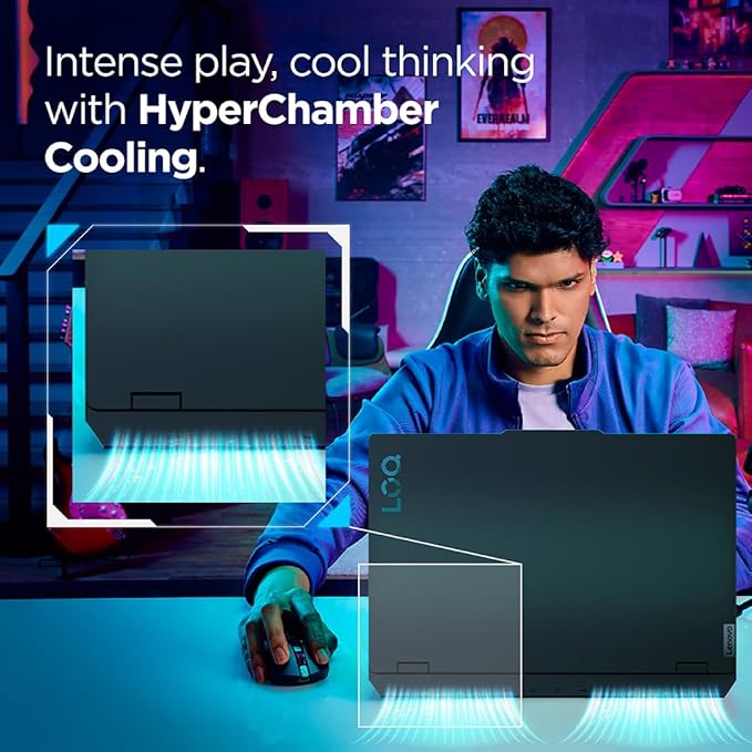 Lenovo LOQ, AMD Ryzen 5 7235HS, NVIDIA RTX 3050 6GB, 24GB RAM, 512GB SS SSD, 15.6"(39.6cm), Windows 11, Office Home 2024, Grey, 2.4Kg, 83JC00EFIN, 100% sRGB, 3 Mon. Game Pass Gaming Laptop