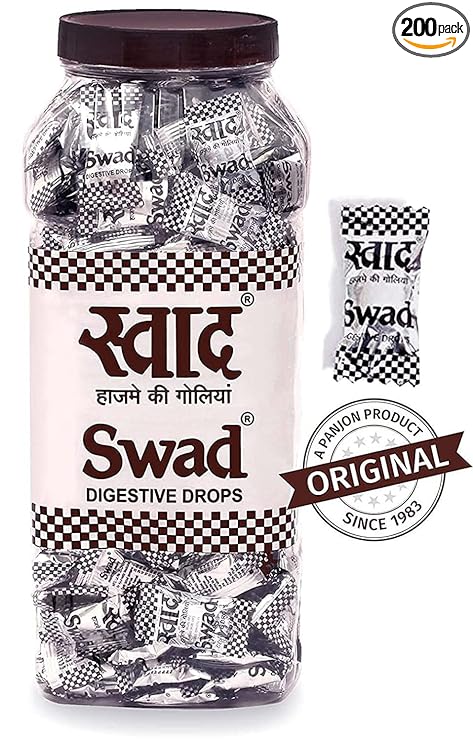 Swad Candy Jar (Digestive &amp; Tangy Indian Masala Flavour Sweet Toffee) 200 Candies Jar