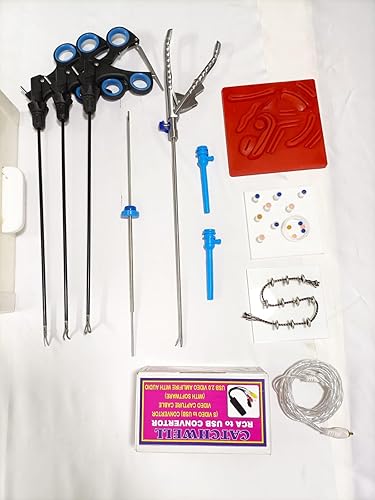 Surgical Instruments - Laparoscopy Virtual Rectangular Shape Endo-Trainer with 5 Basic Training Kits Reusable Surgical Instruments CE Approved
