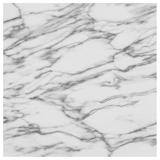 Store2508 Vinyl PVC Flooring Tiles Textured Marble Pattern Self Adhesive Peel Stick Vinyl Flooring, 8 Tiles, 18 Square feet (White Marble)