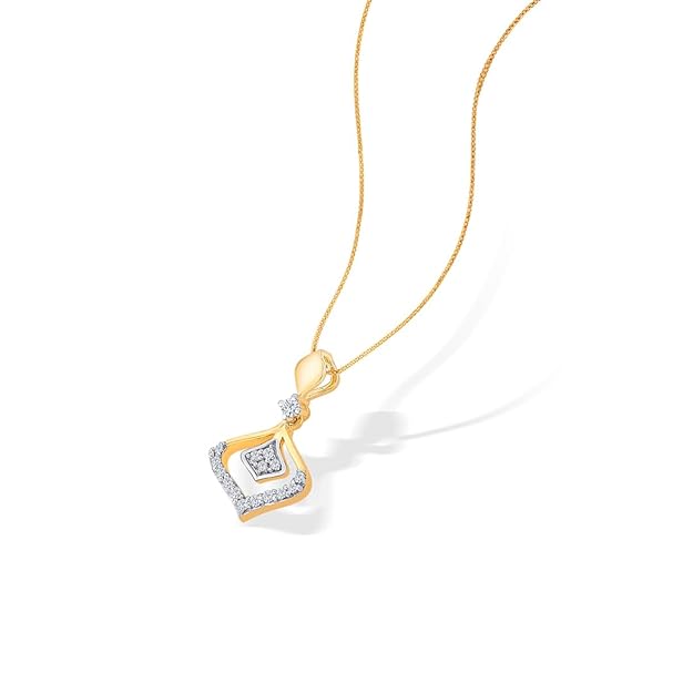 P.N.Gagdil Jewellers 14 Karat Yellow Gold &amp; Diamond Certified Gold Casual Pendant For Women DIDP0015 IJ/SI
