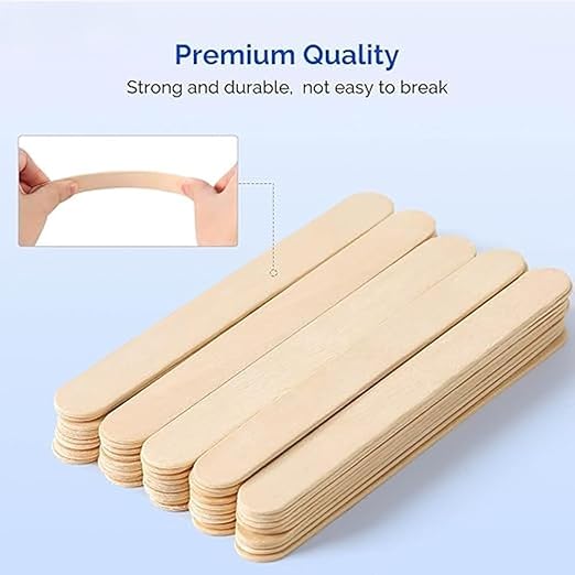Dr. Care Sterile Disposable Wood Tongue Depressors | 100-Count Hygienic Pack | Ideal for Dental Clinics, Skin Care Waxing, Hair Removal, &amp; Toiletry Kits | Versatile, High-Quality Wooden Spatulas