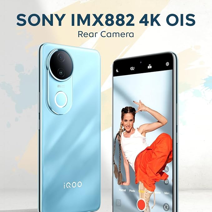 iQOO Z10R 5G (Aquamarine, 12GB RAM, 256GB Storage) | 32MP 4K Selfie Camera | Quad-Curved AMOLED Display | Dimensity 7400 Processor with 750K+ AnTuTu Score