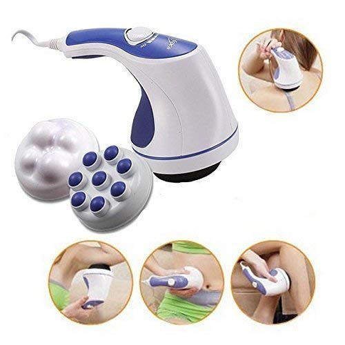 RFV1 Relax Spin Tone Body Full Body Massager Electric Machine with 3 Massage Heads for Pain Relief and Relaxation, For Back, Leg &amp; Foot,Blue