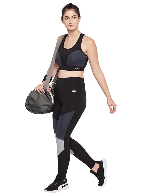 Clovia Women Slim Fit Mid Rise Slim Polyamide Sports Tights: