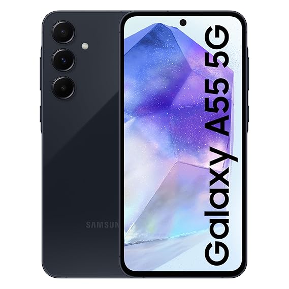 Samsung Galaxy A55 5G (Awesome Navy, 8GB RAM, 256GB Storage) | AI Mobile | 50MP Main Camera (OIS) | Super HDR Video| Nightography | IP67 | Gorilla Glass Victus+ | sAMOLED | Gaming Smartphone