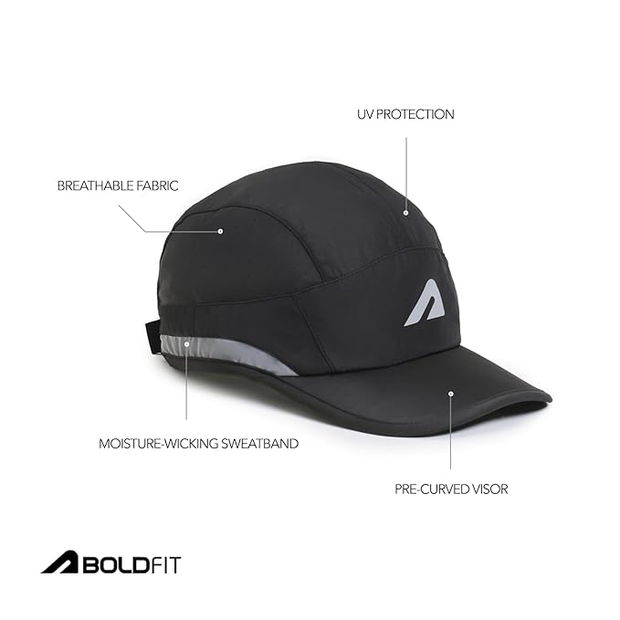 Bold fit Men Cap for Summer Lightweight Breathable Sports Cap for Women with Adjustable Strap Moisture-Wicking Gym Cap for Running, Cricket, Outdoor Fitness Use All-Weather Sun Protection Hat