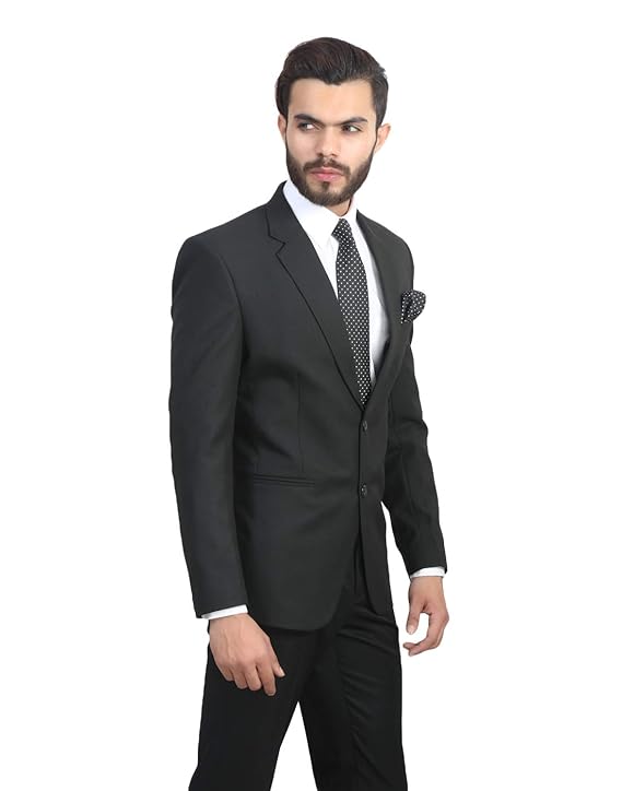 MANQ Men Slim Fit Single Breasted Blazer.