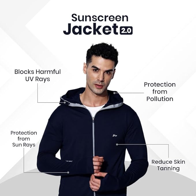BLUE TYGA Sunscreen Jacket 2.0 - Advanced Protection from Sun Pollution - UPF 50+ Protection