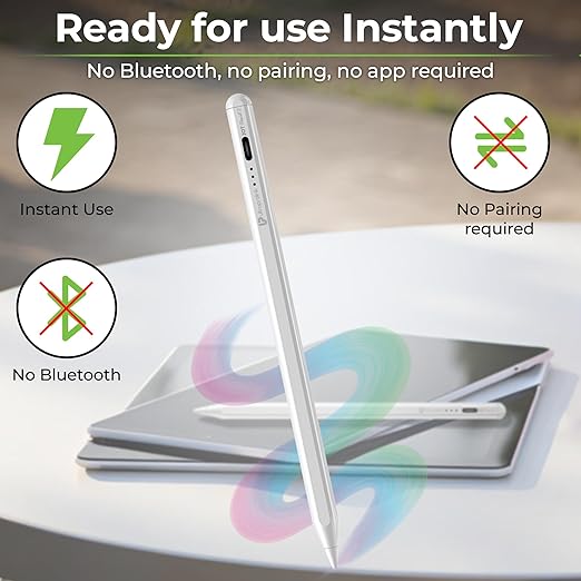 Ultra Pro link JOT Pencil 2 | Stylus Pen for iPad, Android Tablets Mobiles| |Magnetic|10Hr Use| Fast Charging| 12-Month Warranty| for iOS Android Touchscreens| LED Indicators|2 Nibs