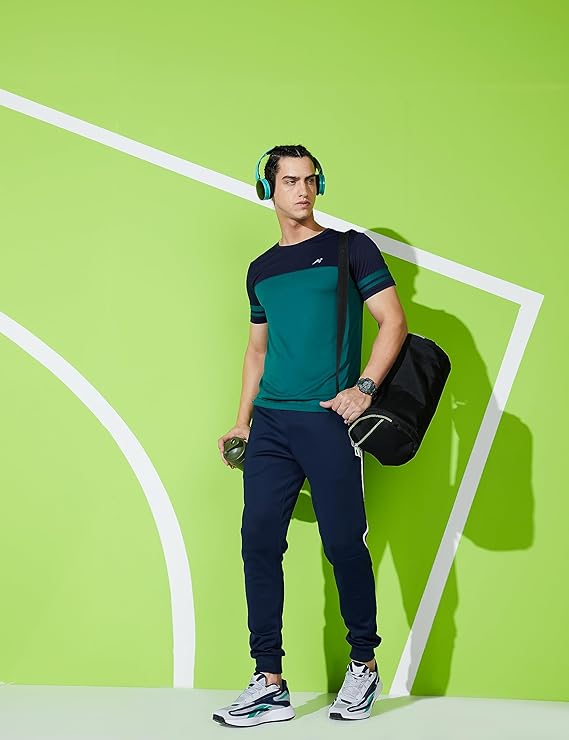 Symbol Mens Color Block Active Regular Fit Sports T-Shirt | Round Neck | Half Sleeve