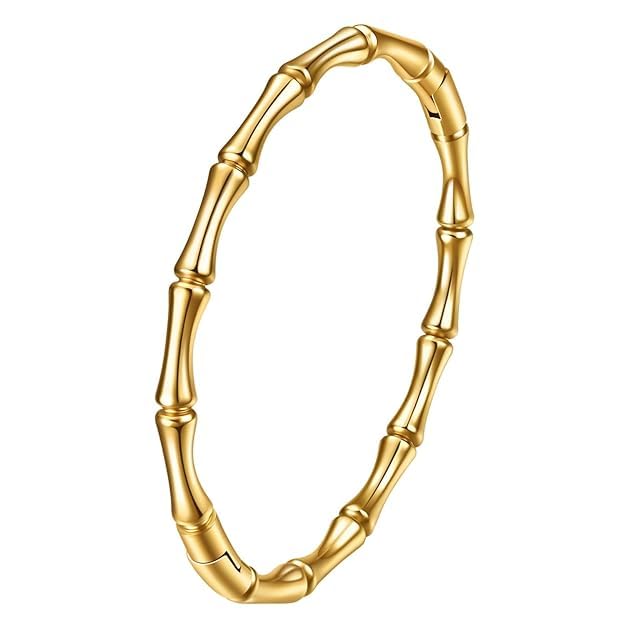 MEENAZ Anti Tarnish Stainless Steel Bracelet for Women | Stylish Gold Bangle | One Size Fashion Wrist Band | Elegant Jewellery Gift for Girls Ladies