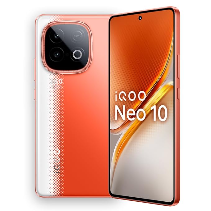 iQOO Neo 10 (Inferno Red, 12GB RAM, 256GB Storage) | Snapdragon 8s Gen 4 Processor Super Computing Chip Q1 | 7000 mAh Battery | Segment’s Highest 144 FPS Gaming Smartphone