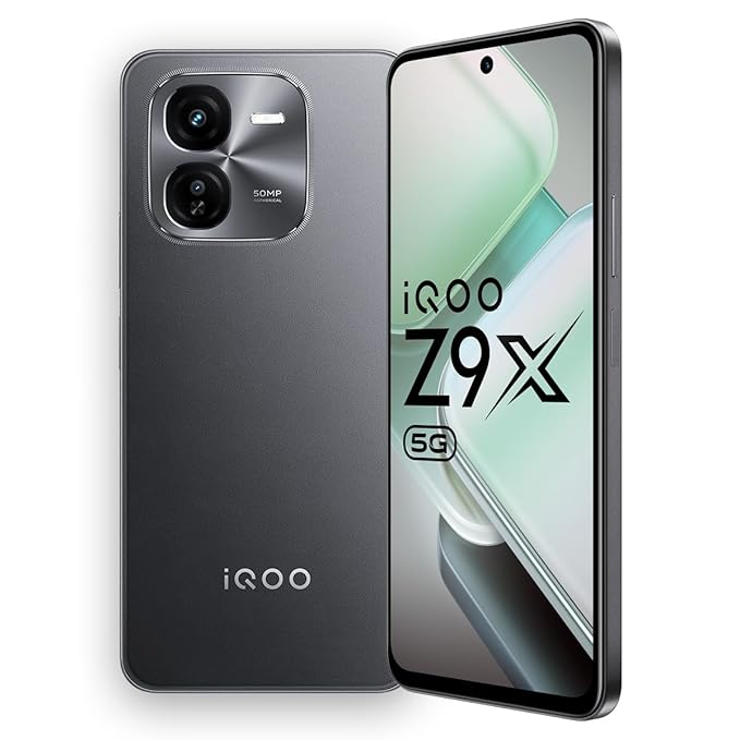 iQOO Z9x 5G (Storm Grey, 6GB RAM, 128GB Storage) | Snapdragon 6 Gen 1 with 560k+ AnTuTu Score | 6000mAh Battery with 7.99mm Slim Design | 44W Flash Charge