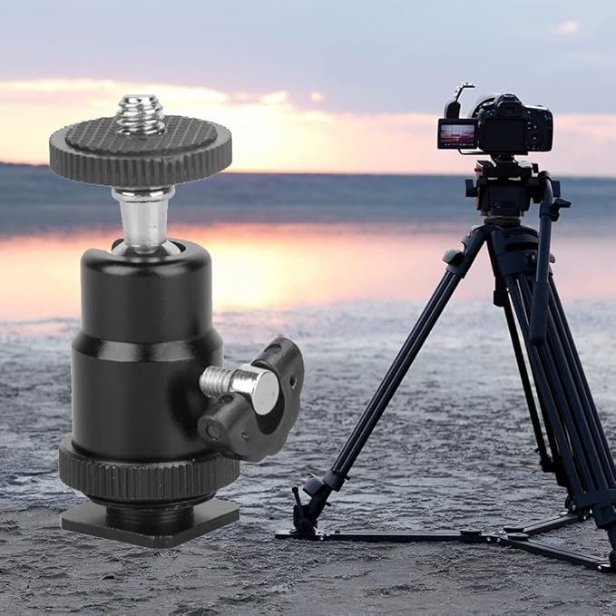 BKN 1pcs Aluminum Alloy Body Multi Purpose Adjustable 360 Degree Swivel Angle Ball 1/4 Mini Tripod Ball Head Kit Shoe Mount Adapter Holder for All DSLR Camera Accessories | Canon Go Pro, Accessories