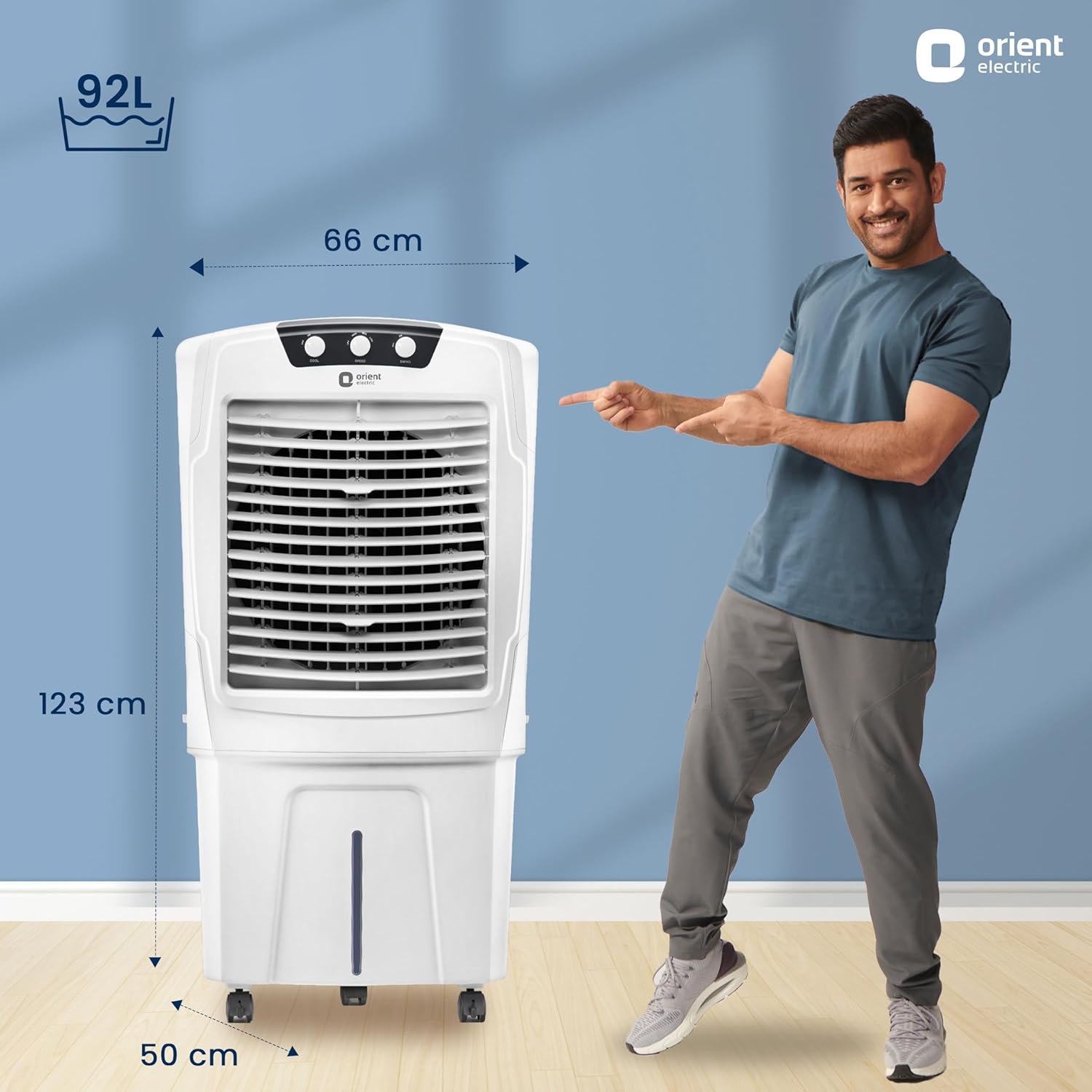 Orient Electric Aerostorm 92 L Desert Air Cooler For Home | Densenest Honeycomb Pads | Inverter Compatible | High Air Delivery, Auto-Fill Technology