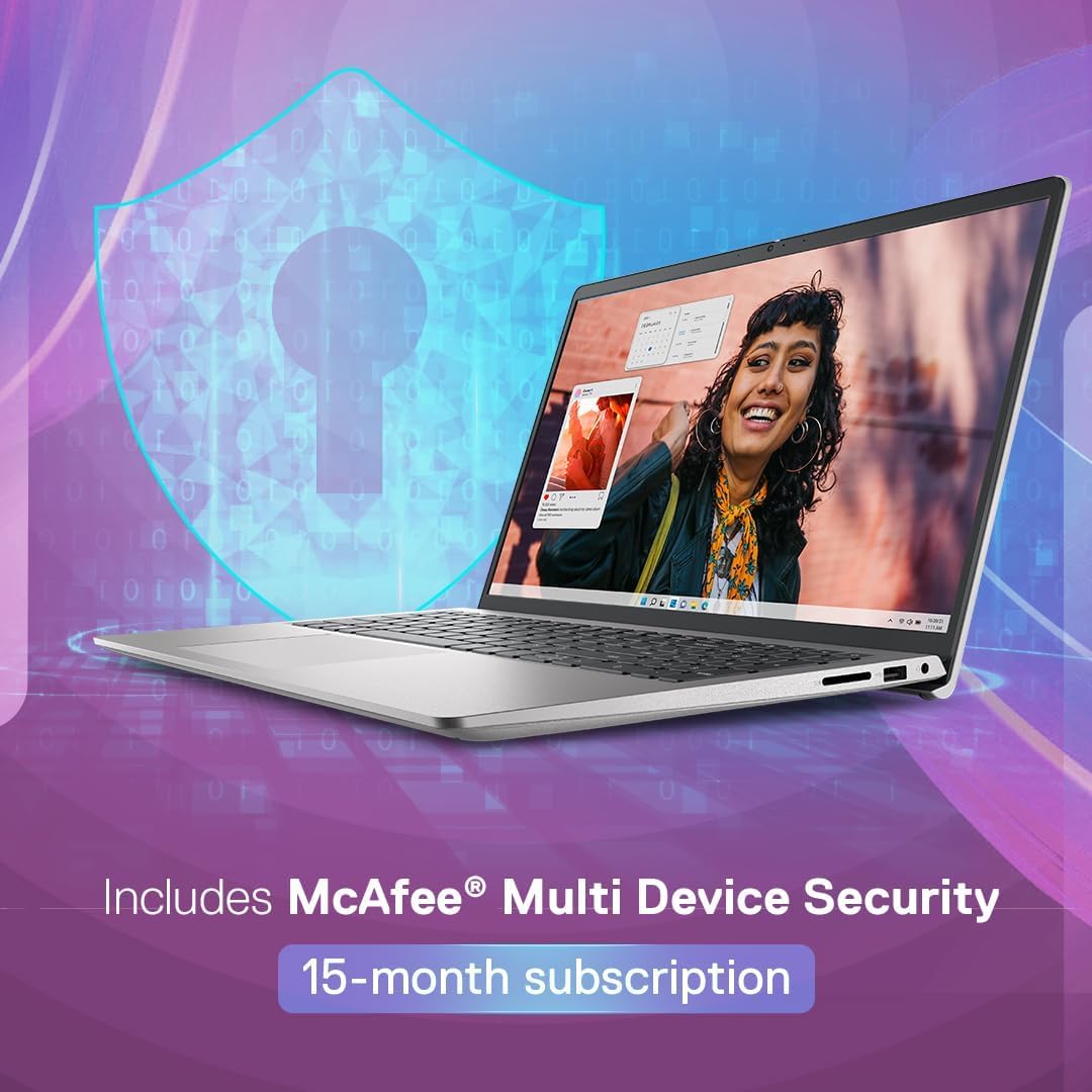 Dell Inspiron 3530, Intel Core i7 13th Gen -1355U, 16GB RAM, 512GB SSD, FHD, 15.6 39.62cm, Windows 11, Office HS 2024, Silver, 1.62kg, Inspiron 3530, Backlit KB, M365, 15 Month McAfee Laptop