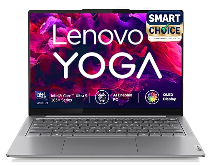 Lenovo Yoga Slim 7 (Smart choice) Intel Core Ultra 9 185H 14 (35.5cm) WUXGA-OLED Laptop (32GB RAM/1TB SSD/AI PC/Windows 11/Microsoft 365 Basic + Office Home 2024/1Yr ADP Free/Grey/1.39Kg).