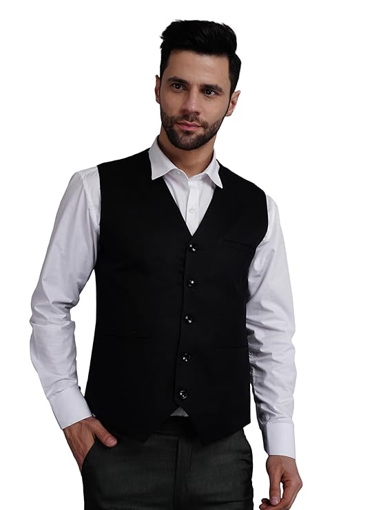 APKR Mens Solid Waistcoat