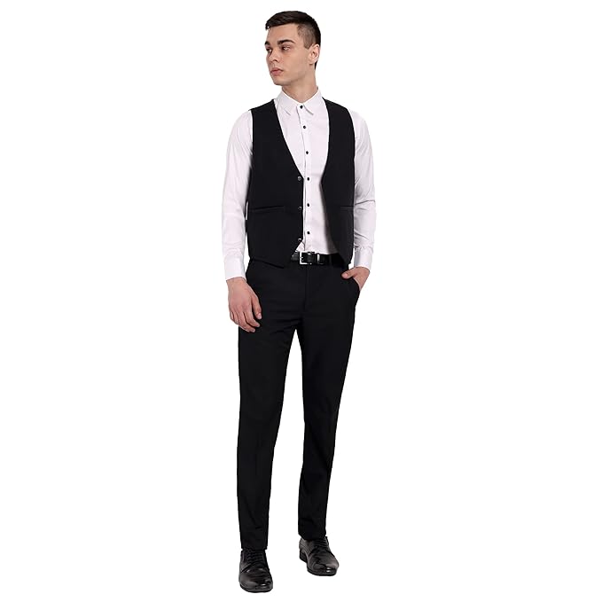 DREAMWEAVERS Men Slim Fit Cotton Blend Waistcoat Half Jacket