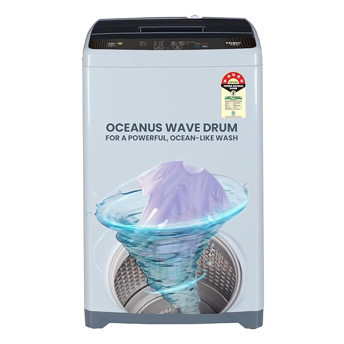 Haier 7 Kg 5 Star Fully Automatic Top Load Washing Machine with Oceanus Wave Drum, Magic Filter, 8 Wash Programs