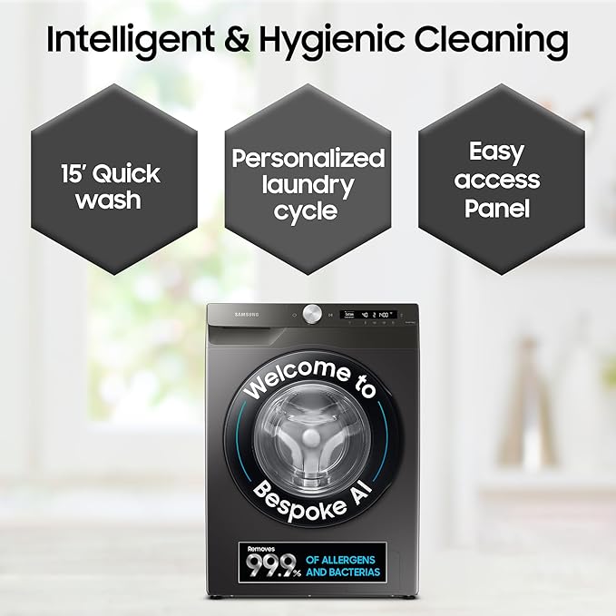 Samsung 7 kg, 5 Star, AI Control, Wi-Fi, Digital Inverter, Motor, Fully-Automatic Front Load Washing Machine