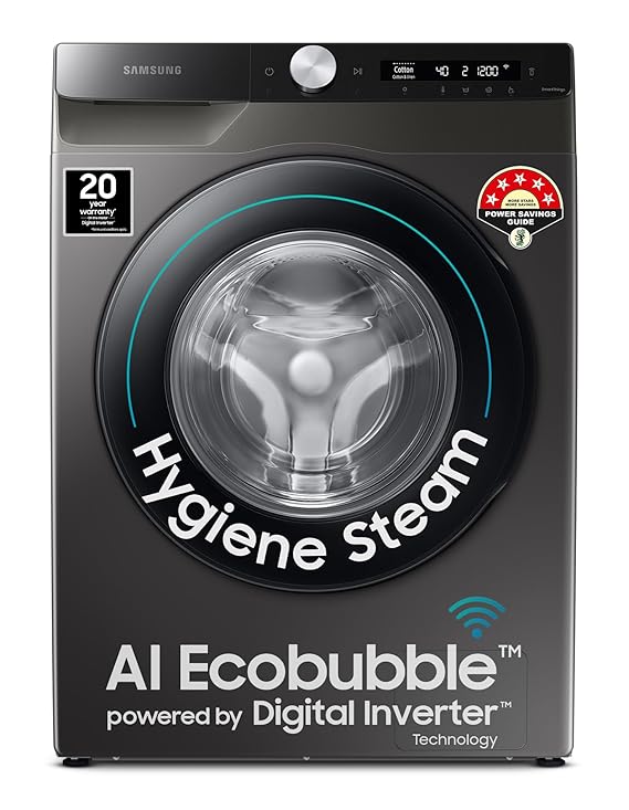 Samsung 8 kg, 5 star, AI Control, AI Eco Bubble, Wi-Fi, Digital Inverter, Motor, Fully-Automatic Front Load Washing Machine