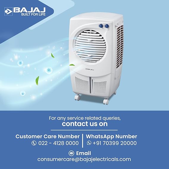 Bajaj PX25 Torque Personal Air Cooler 25L For Home | Cooler For Room | Inverter Compatible | 16Ft Powerful Air Throw | High Speed Fan