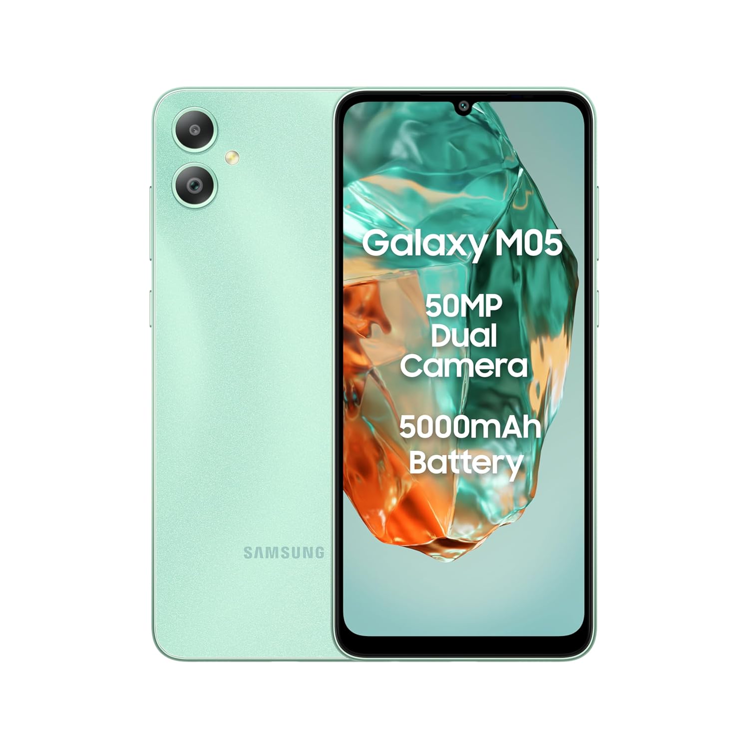 Samsung Galaxy M05 (Mint Green, 4GB RAM, 64 GB Storage) | 50MP Dual Camera | Bigger 6.7&amp;quot; HD+ Display | 5000mAh Battery | 25W Fast Charging